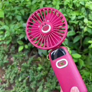 Cute Bear-Themed Rechargeable Mini Handheld Fan with Digital Display – Portable USB Fan with Powerful Airflow, Multiple Speed Settings, and... -...