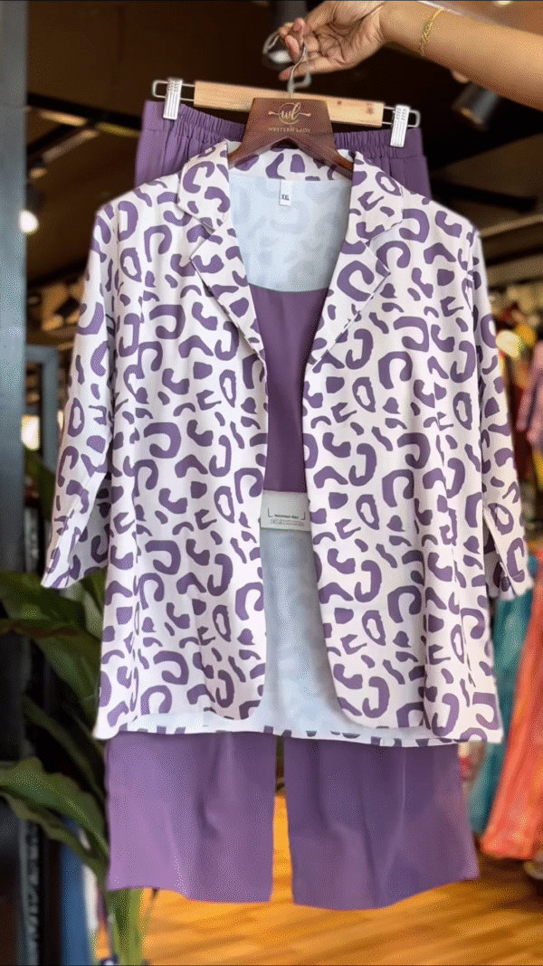 Lavender Luxe – Three-Piece Printed Co-ord Set - nehaff.com