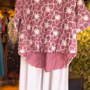 🌸 Mauve Blossom Floral High-Low Co-Ord Set (2-Piece) - nehaff.com