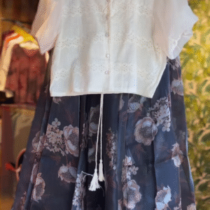 Moonlit Garden: Vintage Charm Skirt Set - nehaff.com