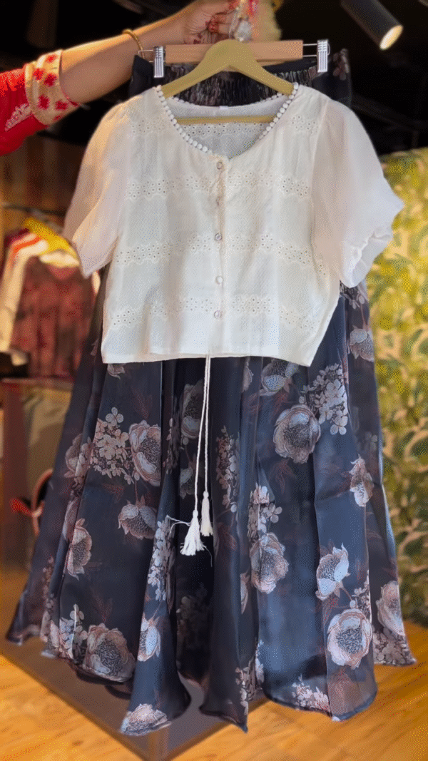 Moonlit Garden: Vintage Charm Skirt Set - nehaff.com