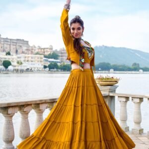 Rayon with Printed Silk Lehenga Choli Touch of Elegance in Long-Length Designs! - nehaff.com Buy Silk Lehenga Choli Online – Latest Party Wear,...