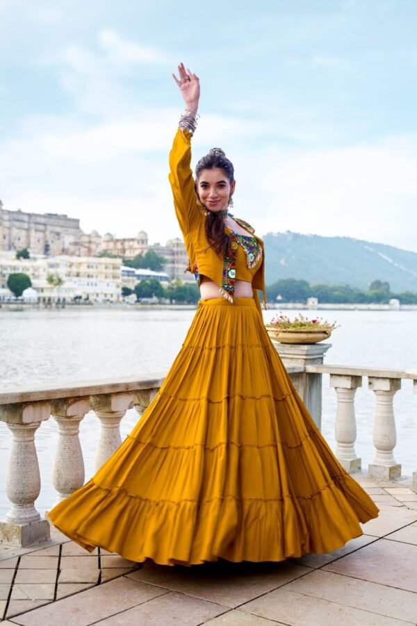Rayon with Printed Silk Lehenga Choli Touch of Elegance in Long-Length Designs! - nehaff.com Buy Silk Lehenga Choli Online – Latest Party Wear,...