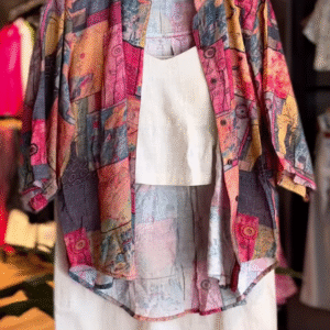 Urban Boho – Abstract Print Linen Co-ord Set - nehaff.com