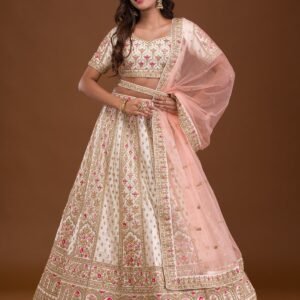 Zariwork Raw Silk Readymade Lehenga