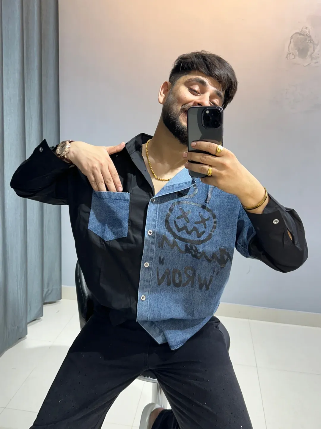 Premium Embroidered Designer Shirt for Men | Elegant Party & Clubwear - Image 3