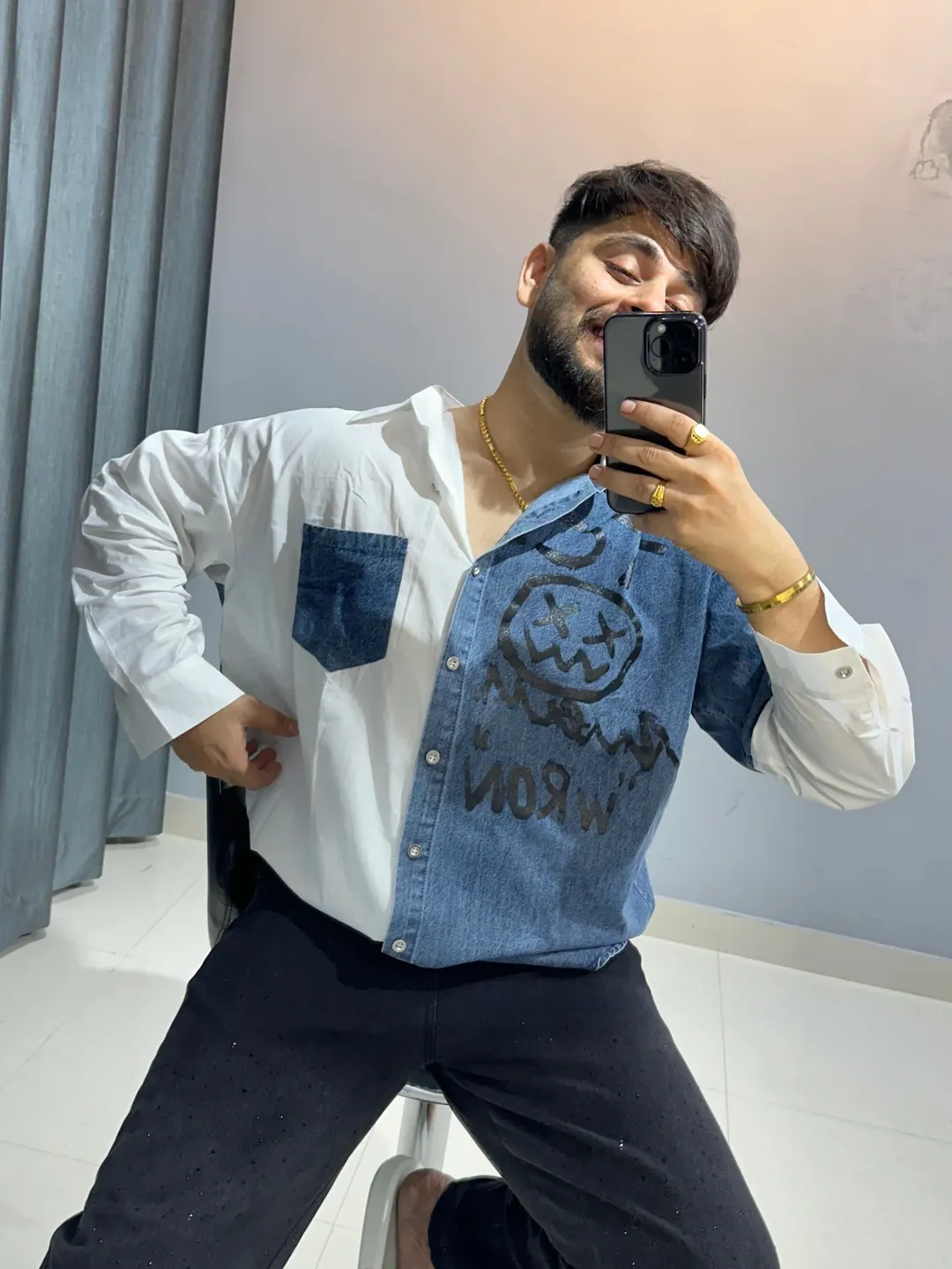 Premium Embroidered Designer Shirt for Men | Elegant Party & Clubwear