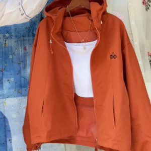 Boutique Hooded Zip-Up Jackets 🧥🌸 – Orange, White & Purple Variants with Layered Styling