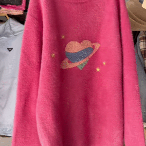 Fuzzy Space Planet Sweater – Whimsical, Soft, and Out-of-This-World Cozy 🌈🪐