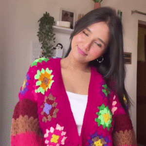 Hand‑Crocheted Bloom Cardigan – Vibrant, Cozy, and Insta‑Ready 🌸✨