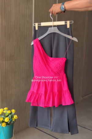 Aesthetic Pair Women’s Co-ord Set with Shirt and Wide Leg Bottom