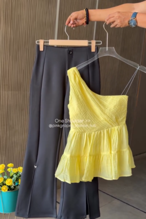 Aesthetic Pair Women’s Co-ord Set with Shirt and Wide Leg Bottom