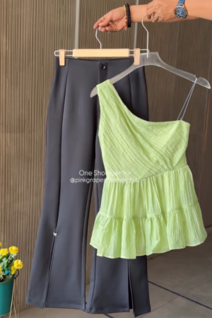 Aesthetic Pair Women’s Co-ord Set with Shirt and Wide Leg Bottom