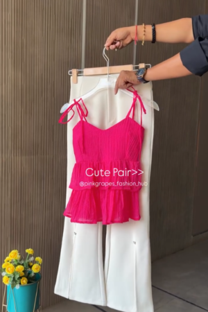 Aesthetic Pair Women’s Co-ord Set with Shirt and Wide Leg Bottom