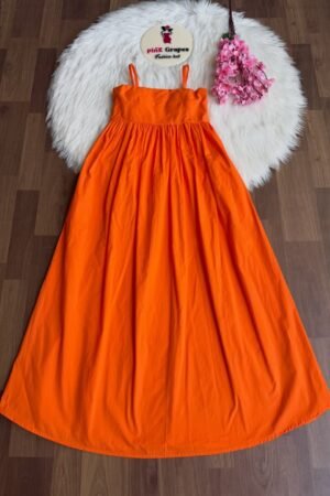 Pure Cotton Spaghetti Strap One Piece Dress for Women