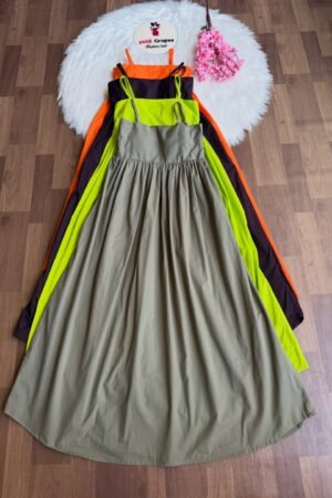 Pure Cotton Spaghetti Strap One Piece Dress for Women