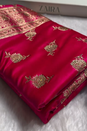 Pink and red Marriage Saree Ethnic and partywear