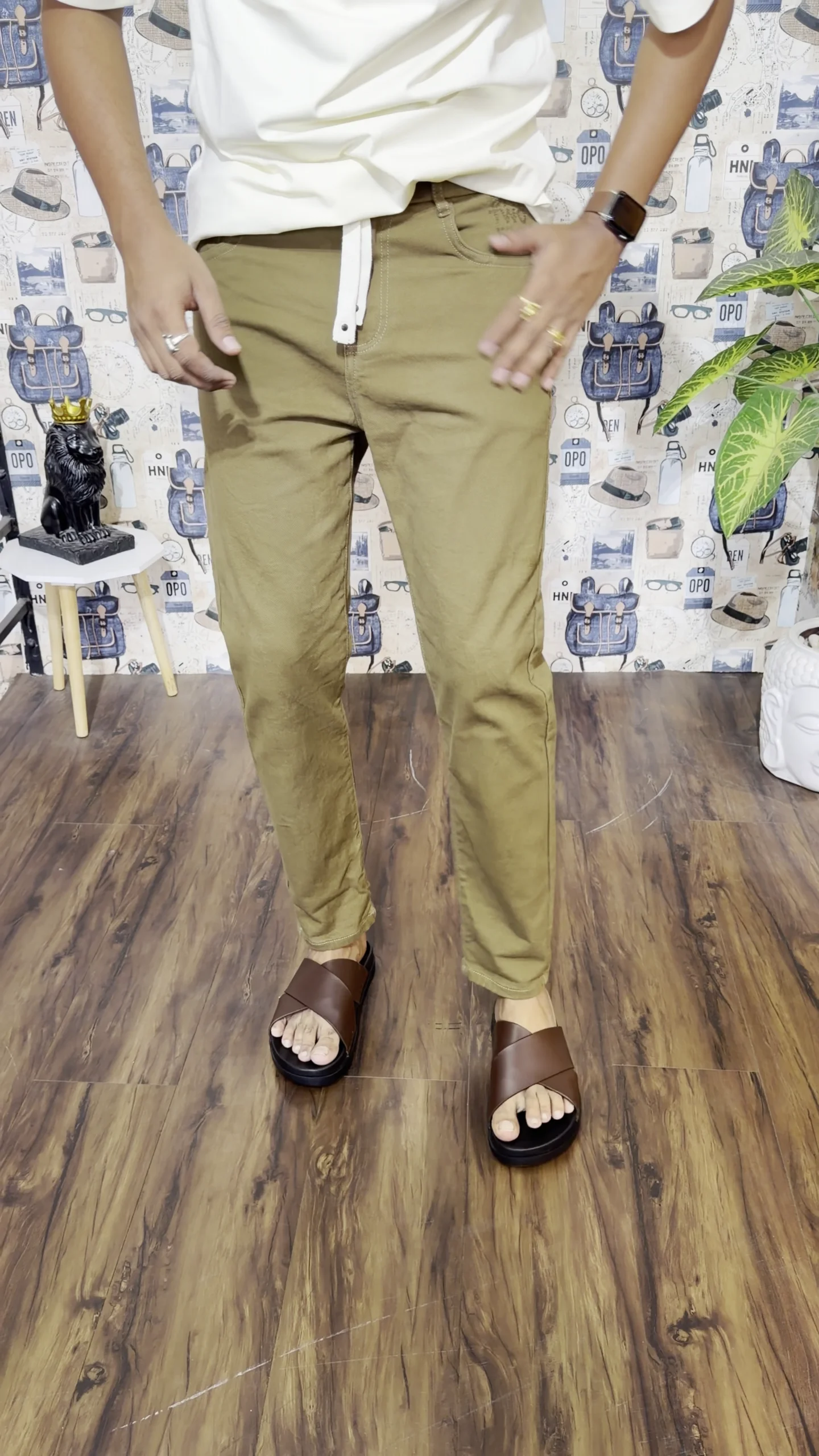 Men’s Denim Pants | RFD Washed Denim Trousers Track Pants with Elastic Waistband and Drawstring - Image 6