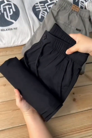 Casual Solid Men's Regular Fit Drawstring Cargo Pants with Multiple Pockets