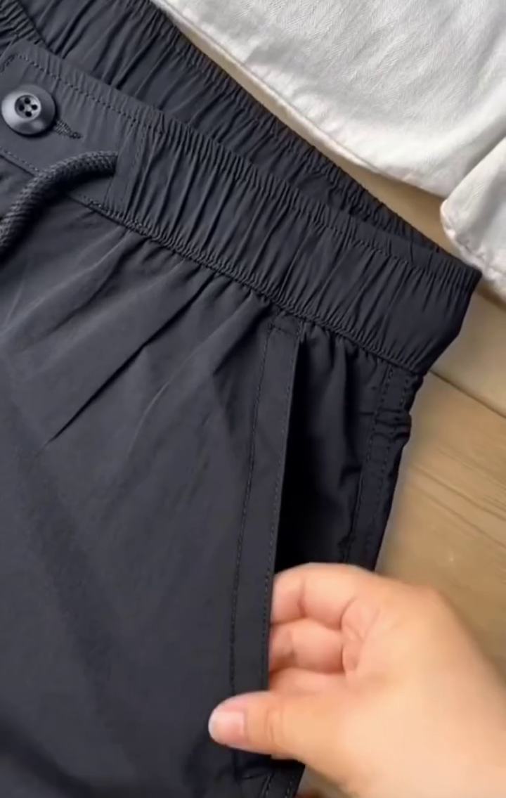Casual Solid Men's Regular Fit Drawstring Cargo Pants with Multiple Pockets - Image 7