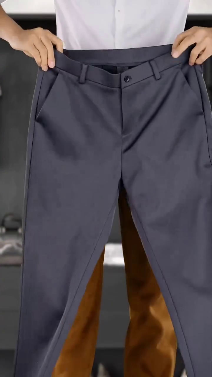 Men Charcoal Grey Plain Slim Fit Trousers - Image 15