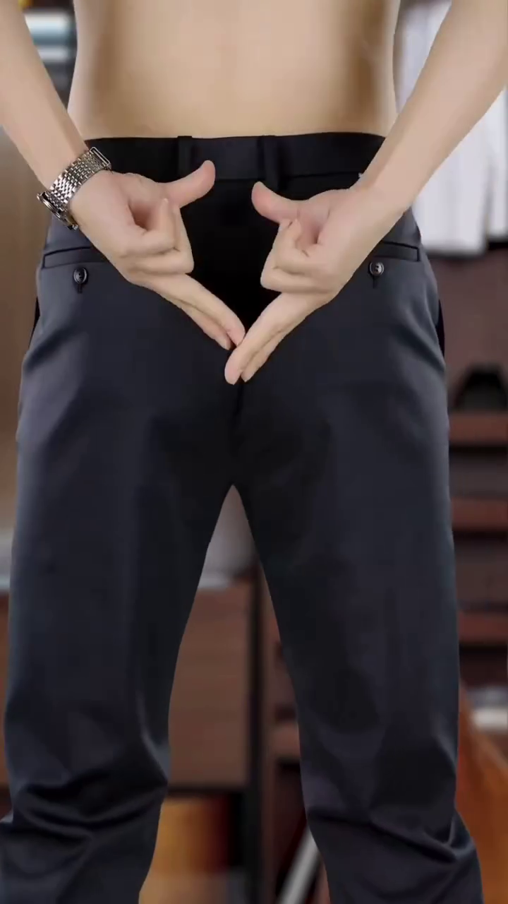 Men Charcoal Grey Plain Slim Fit Trousers - Image 7